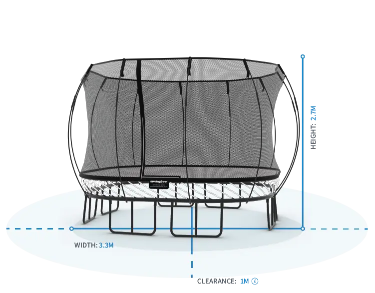 Large Square Trampoline S113 - Best Seller Springfree Trampoline